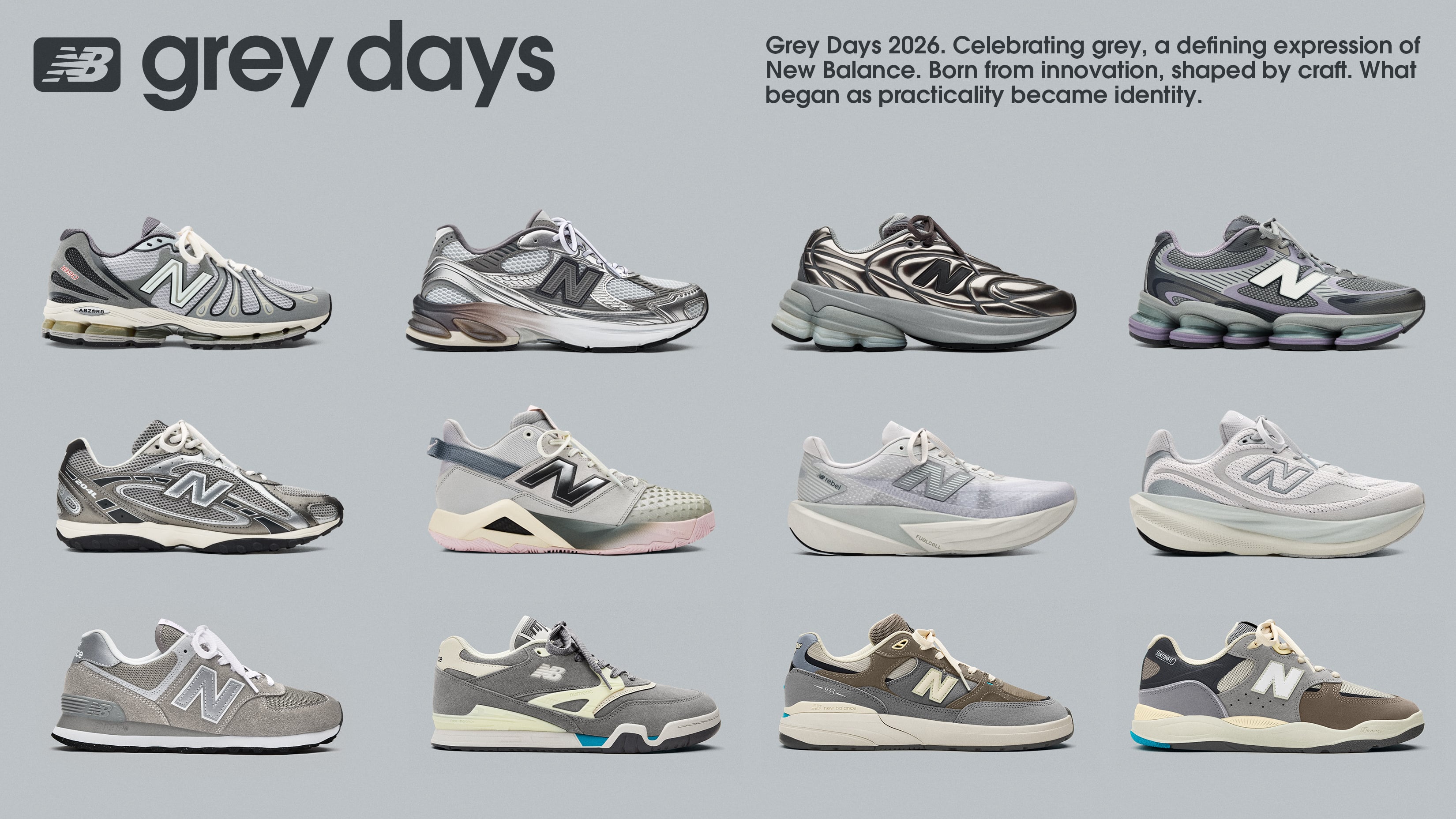 New Balance Grey Days 2026 鞋款豪華陣容全公開！標誌性「元祖灰」注入、台灣也買得到！