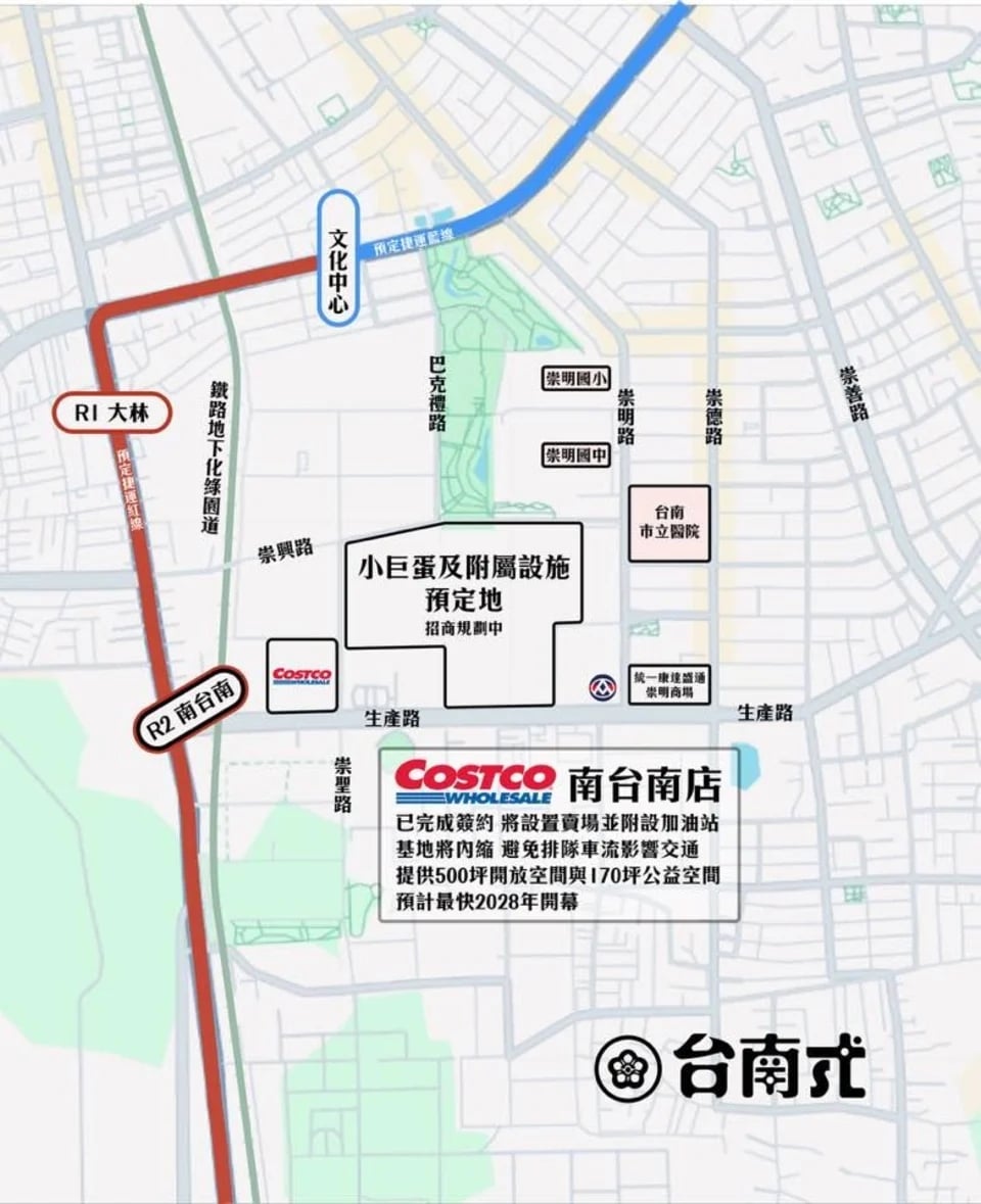 台南好市多 Costco 第二家分店地址曝光！網嗨翻：「居然還有加油站！」
