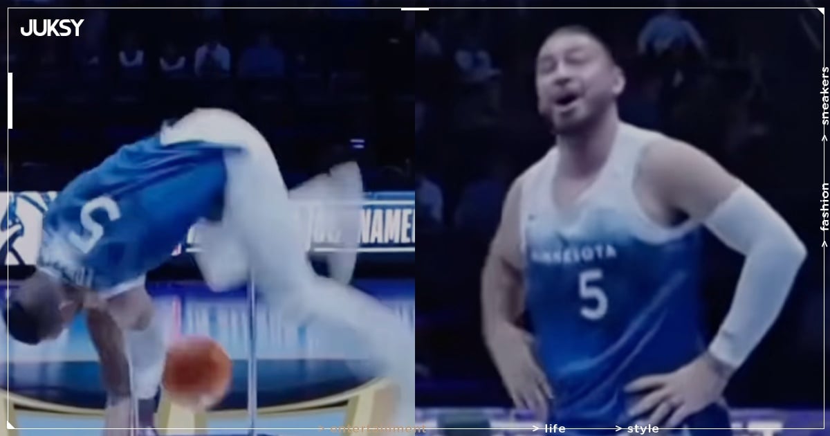 NBA／灰狼中場表演男子重心不穩「撞擊 GG」超痛畫面釋出！隨即起身受全場球迷敬佩！
