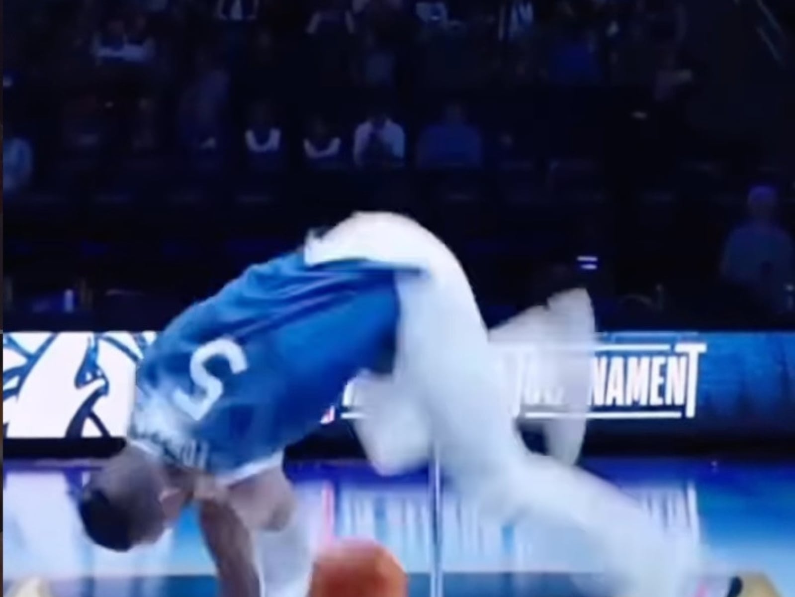 NBA／灰狼中場表演男子重心不穩「撞擊 GG」超痛畫面釋出！隨即起身受全場球迷敬佩！