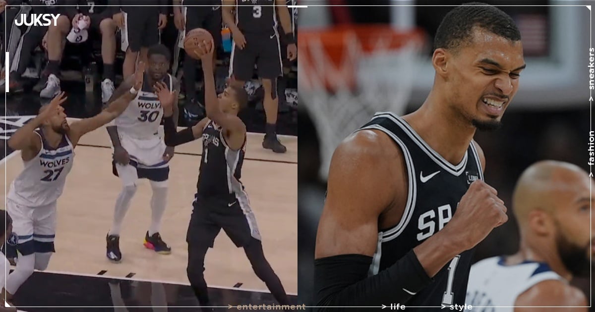 NBA／Wembanyama「單手抓球假動作」騙到 Gobert！菜鳥 Harper 在一旁不可置信！