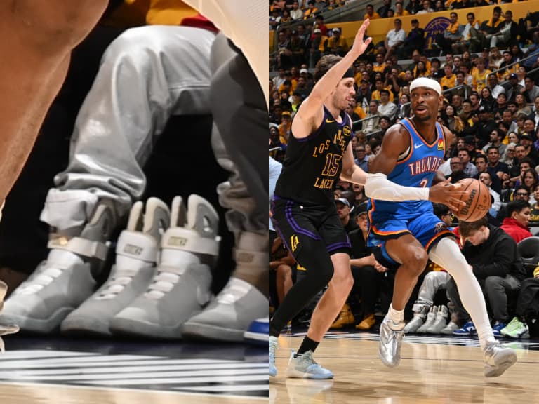 《回到未來》激罕球鞋 Nike Mag 現身 NBA 場邊！一雙就夠夢幻，這位球迷居然帶 2 雙⋯