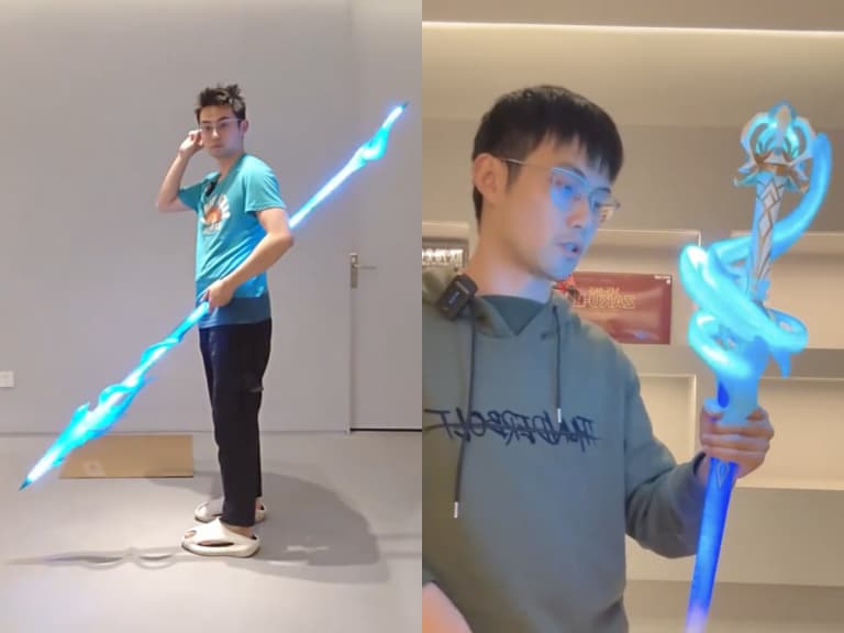 黑神話悟空、鳴朝、原神的武器都被他高度還原！TYT 道具工廠把遊戲武器做成現實版，連聲光與體感效果都超到位！