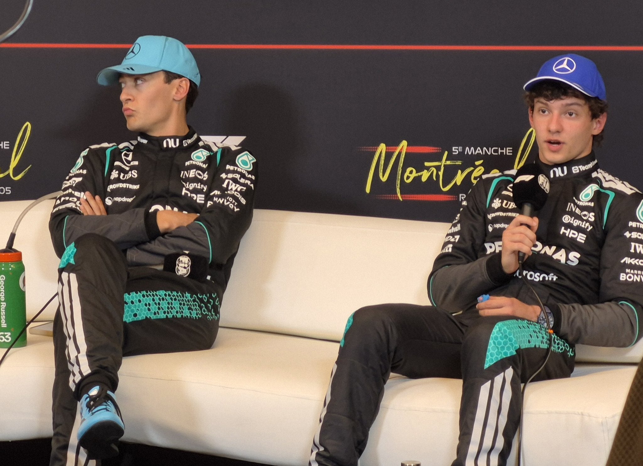 F1 加拿大站爆發賓士內戰！Kimi 與 George Russell 互撞、無線電狂抱怨！