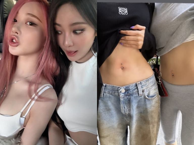 aespa 寧寧身高 164 曬 Giselle「情侶肚臍環」辣秀性感蠻腰！網瘋喊：「真的在偷談戀愛！」