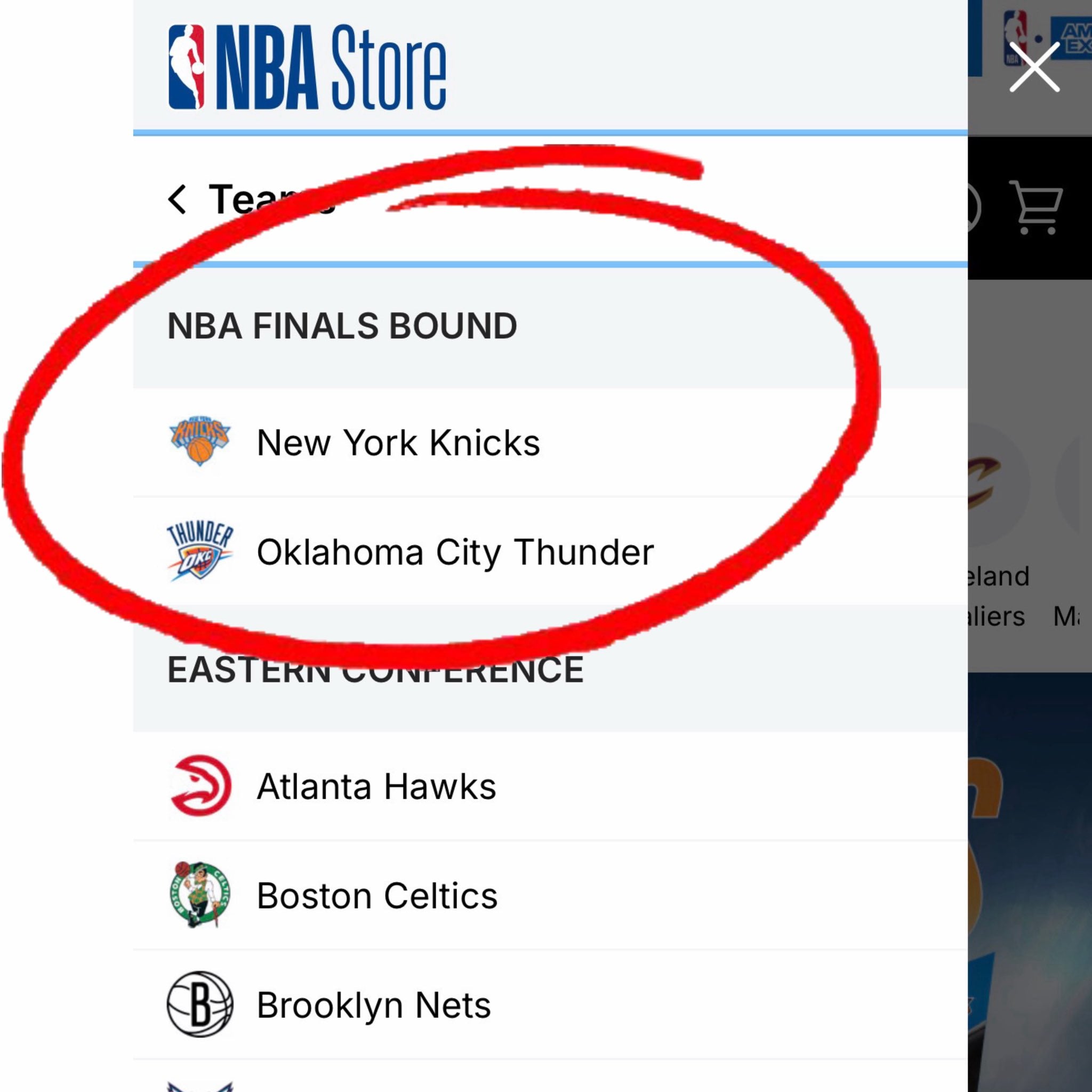 NBA Store 官方暴雷總冠軍賽對戰組合被抓包！尼克 vs 雷霆讓網友看傻「連演都不演了？」