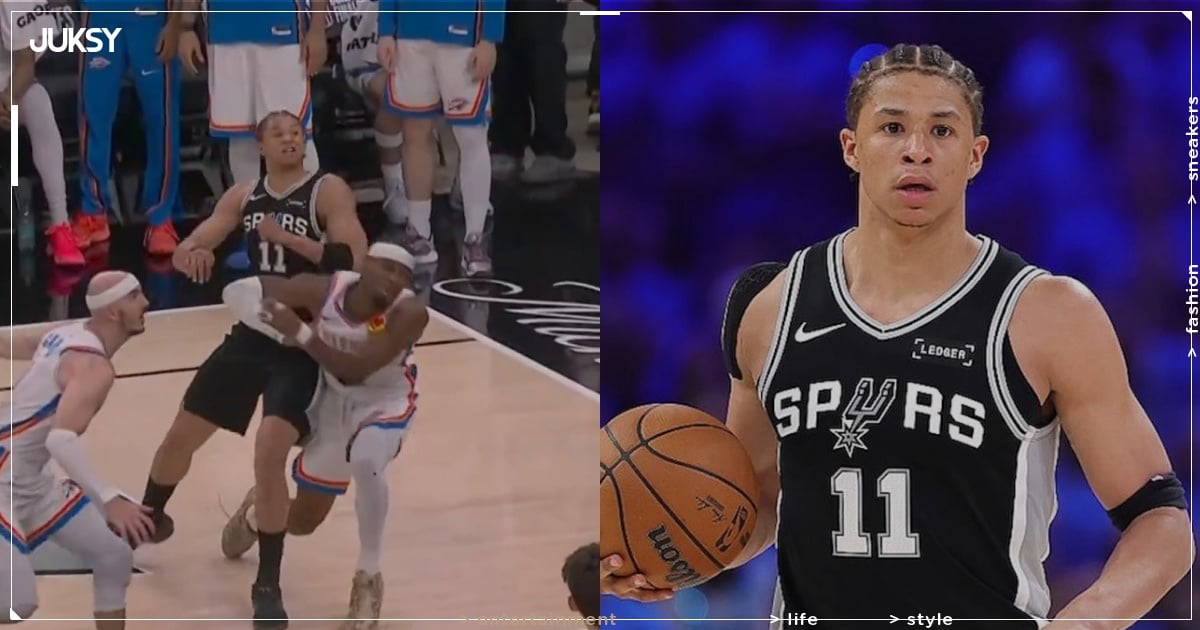 NBA／馬刺小將 Carter Bryant 大力撞飛 SGA！球迷笑翻「都會倒地不如就狠一點⋯」