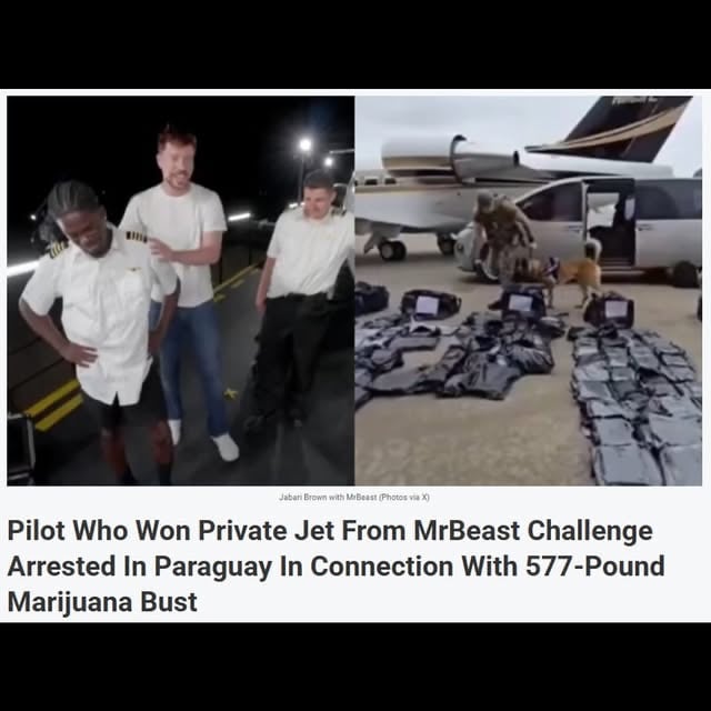 贏下 MrBeast 私人飛機的飛行員捲入大麻運輸案？Captain Treezy 在巴拉圭一度被拘留