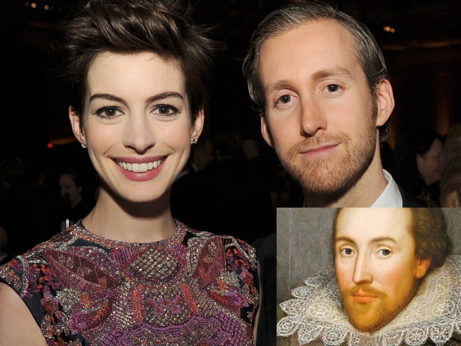 安海瑟薇 Anne Hathaway  老公撞臉莎士比亞！兩人老婆名字一字不差掀熱論！