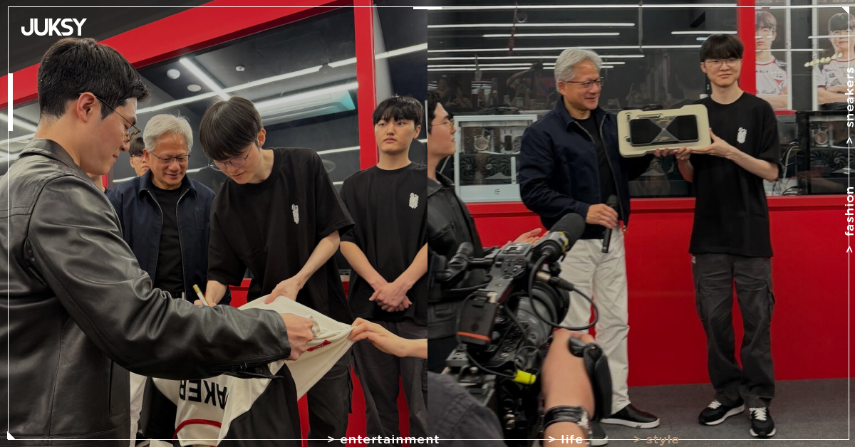 黃仁勳訪韓第一站直接與 Faker 見面！兩人聯手簽名送出 RTX 5090 顯卡，現場粉絲嗨翻！