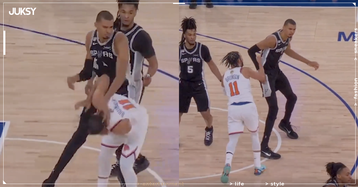 NBA/總冠軍 G3 Victor Wembanyama 揮手打中 Jalen Brunson 頭部!裁判睜眼沒吹,連轉播都傻眼!