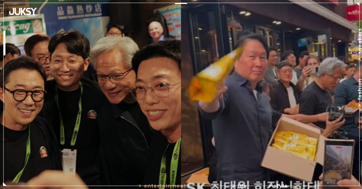 黃仁勳訪韓發零食親民！SK 會長崔泰源用丟的，挨轟：「像在餵狗！」