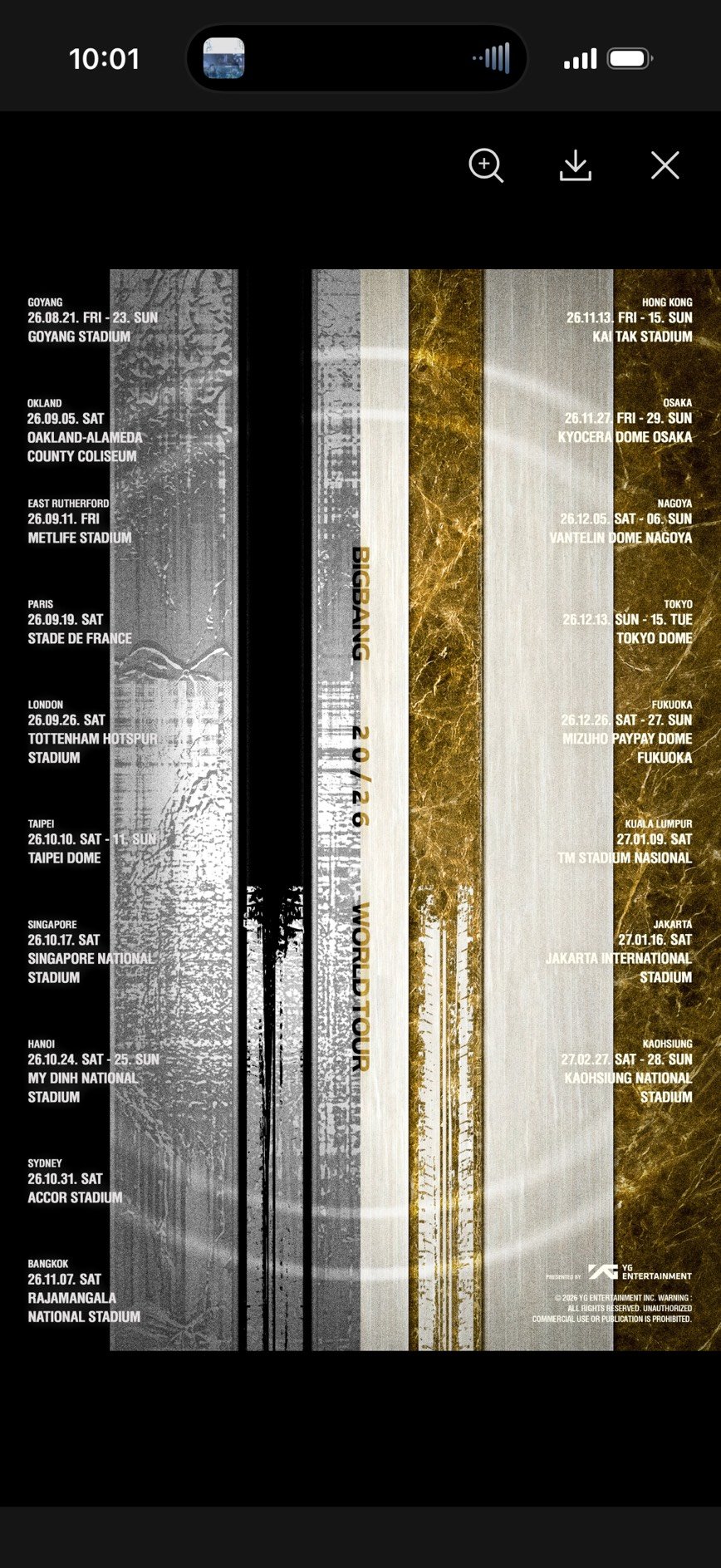 BIGBANG 20 週年確定來台灣開演唱會!台北、高雄時間曝光!