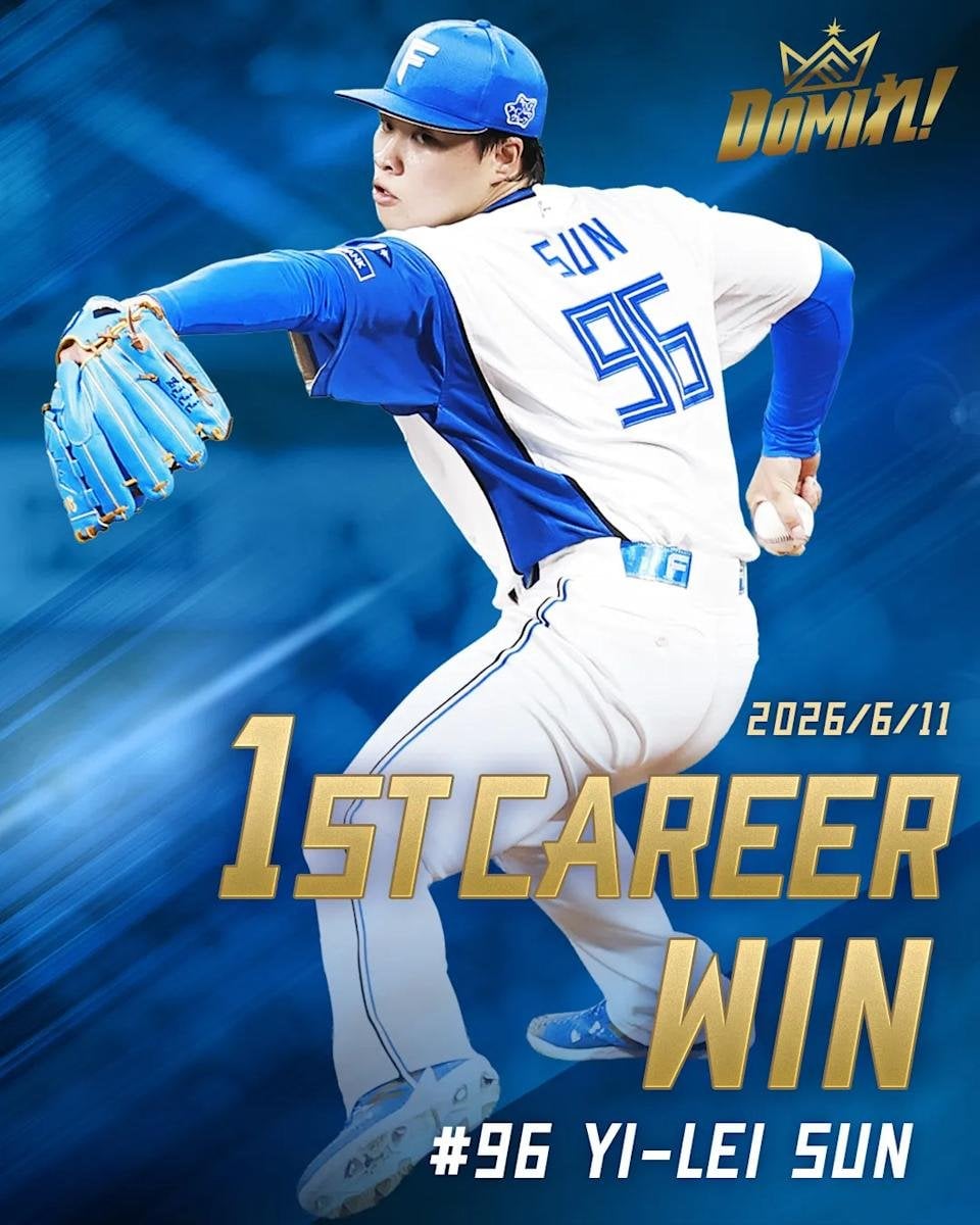 日職/孫易磊先發 6 局 8K 零失分奪生涯首勝!刷新火腿隊史最年輕外籍勝投紀錄!