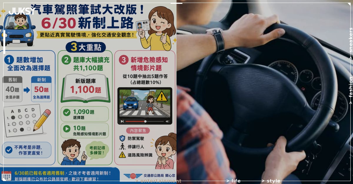 汽車駕照考試大改版!題庫擴充 1100 題、影片題正式導入⋯新制一次看!