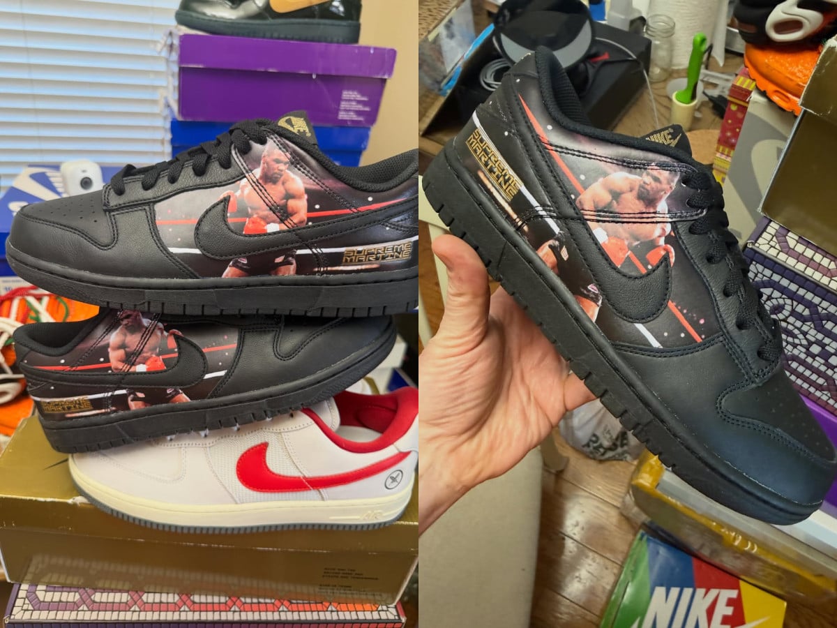 Supreme x Martine Rose x Mike Tyson x Nike Dunk Low 實鞋曝光！拳王照片上鞋，網友卻嫌普通？