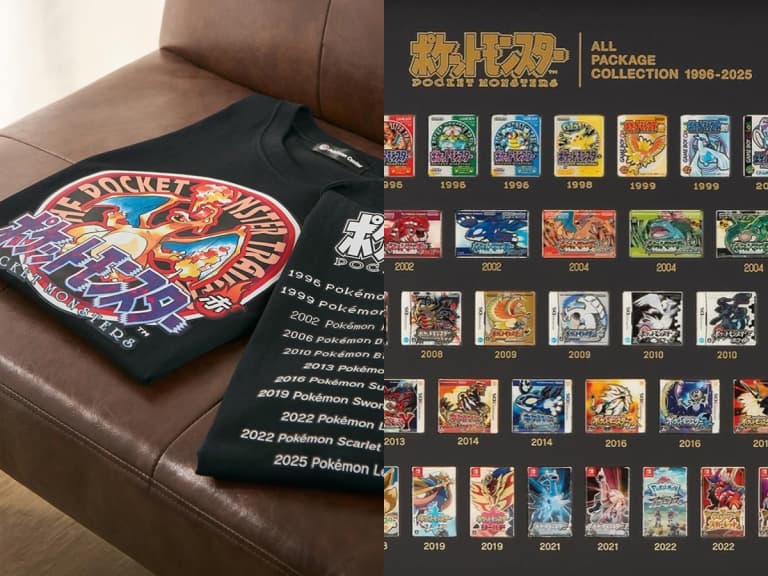 寶可夢 30 週年回憶殺！歷代遊戲封面 T-Shirt 系列登場，從《寶可夢紅／綠》一路收錄到《寶可夢傳說 Z-A》