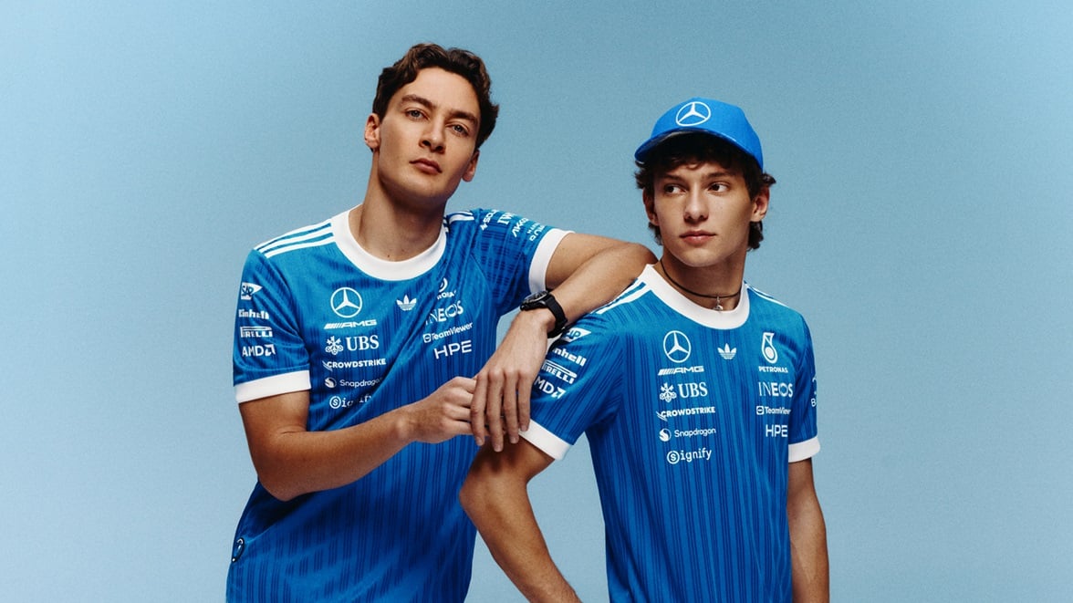 F1/adidas × Mercedes-AMG 聯名「Blue Wonder」系列狂炸!三葉草Logo首度進軍賽車線,7月英國站搶先著用!
