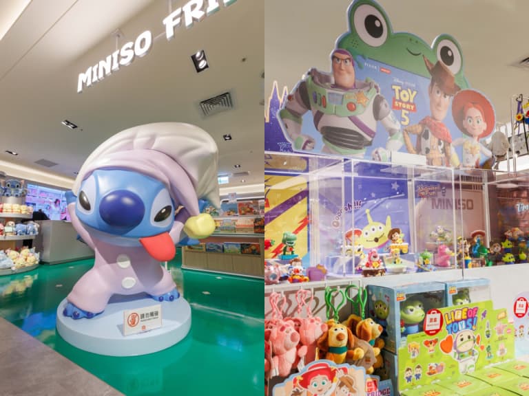 MINISO 台北首店插旗中山！大型史迪奇公仔現身，開幕再送迪士尼盲盒與《玩具總動員5》海報！