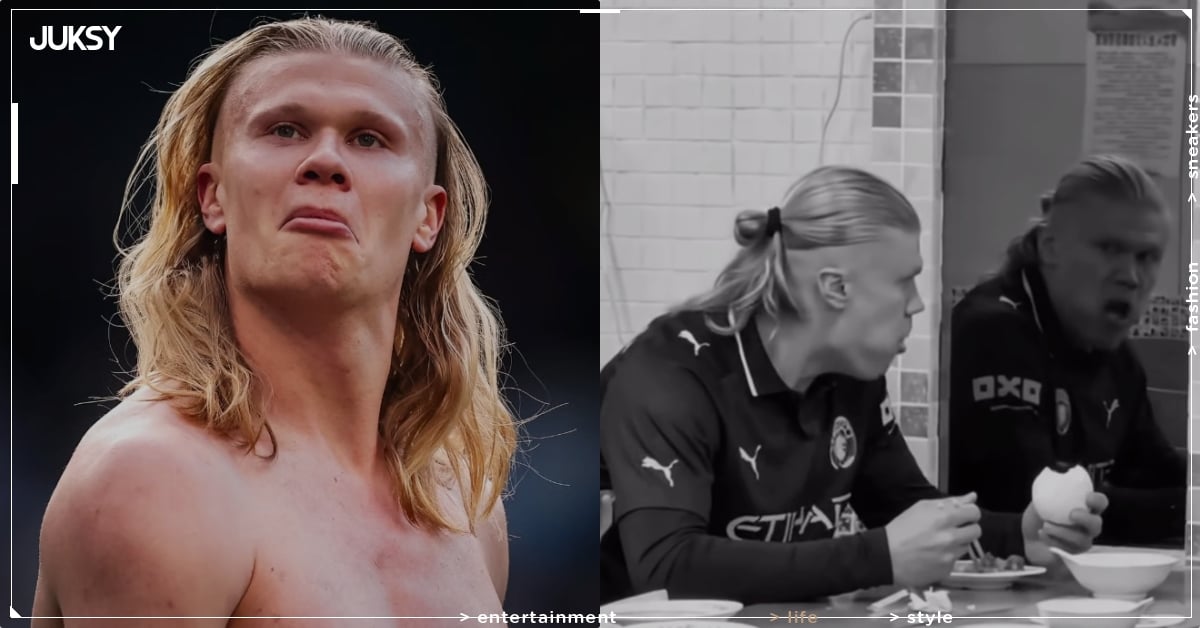 哈蘭德 Erling Haaland 迷因再加一！吃飯被鏡中自己嚇到表情超浮誇網全網笑翻！