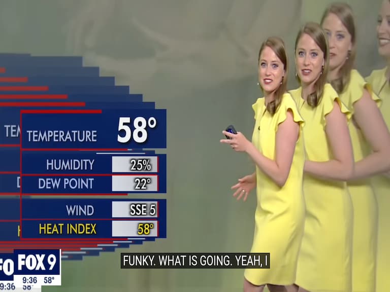 FOX9 氣象主播直播畫面故障！瞬間複製 10 個自己笑翻網友：「最可愛的氣象事故！」