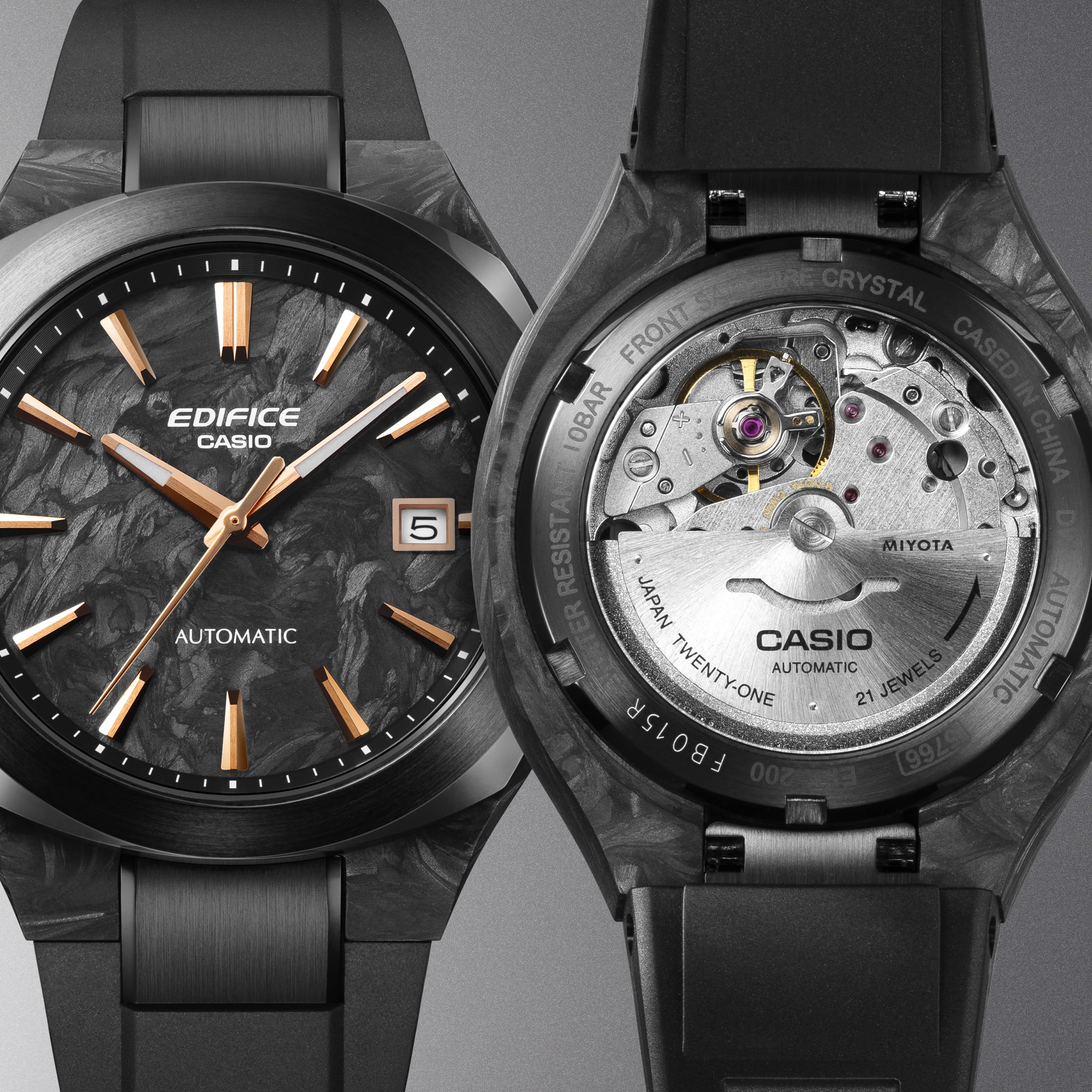 CASIO EDIFICE 推出 EFK-200 機械錶!碳纖維跑車工藝、透視背蓋⋯親民入手機械錶的機會來了!
