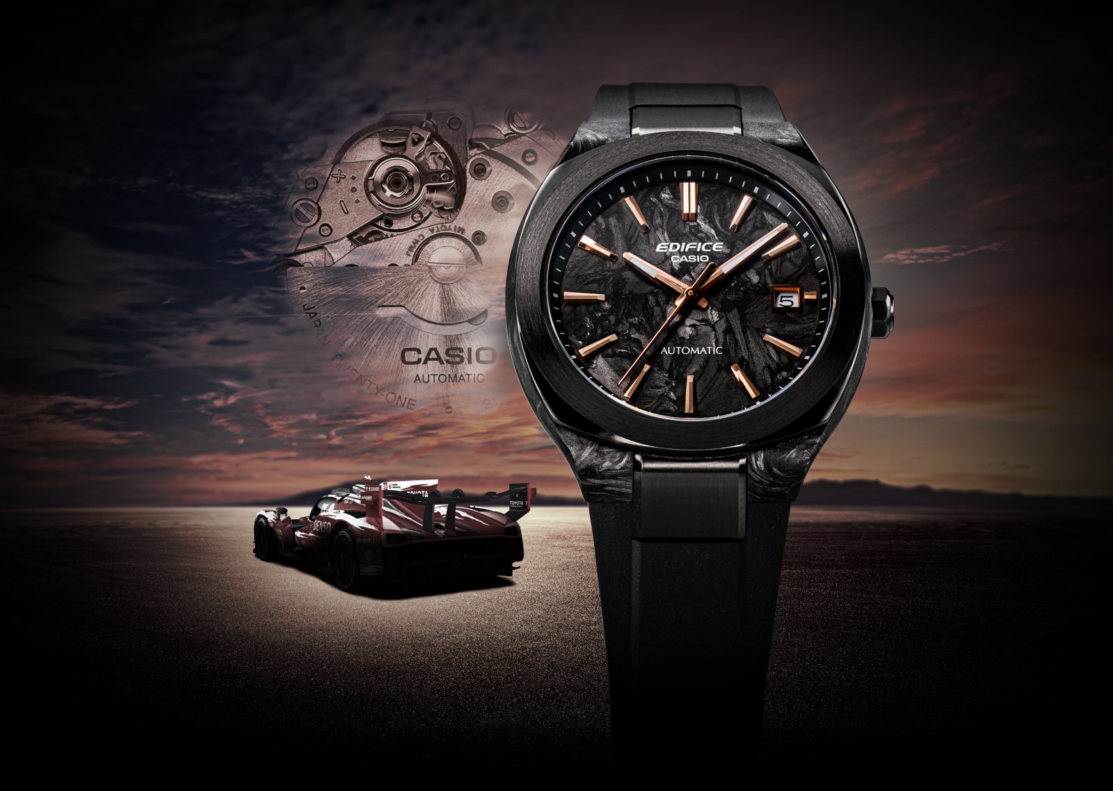 CASIO EDIFICE 推出 EFK-200 機械錶!碳纖維跑車工藝、透視背蓋⋯親民入手機械錶的機會來了!