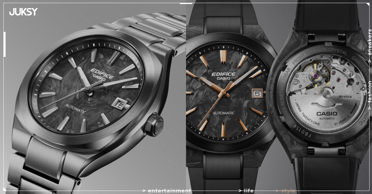 CASIO EDIFICE 推出 EFK-200 機械錶!碳纖維跑車工藝、透視背蓋⋯親民入手機械錶的機會來了!