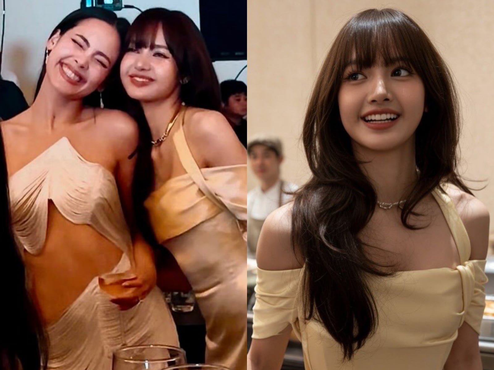 BLACKPINK Lisa 驚喜現身泰國演員 Nadech、Yaya 婚禮！香檳禮服出席美翻全場！