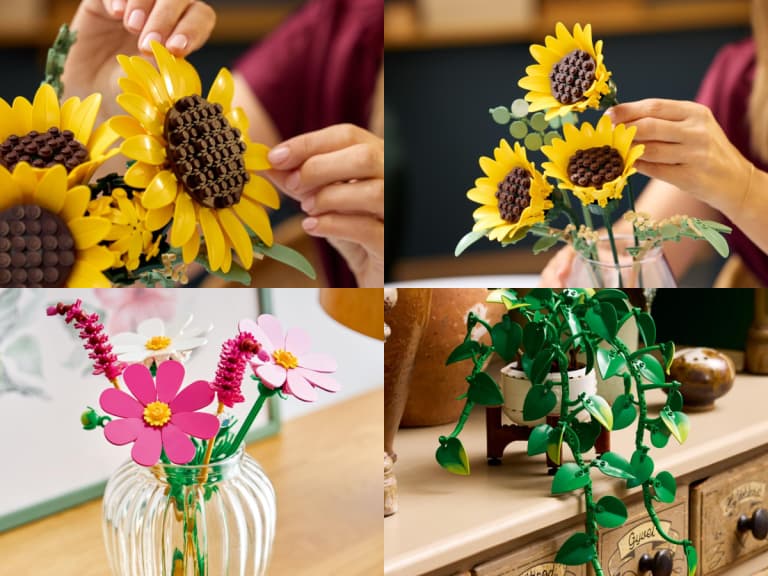 樂高大人系列推秋冬花卉新品！向日葵、楓葉、波斯菊8月登場，枯不凋的質感佈置