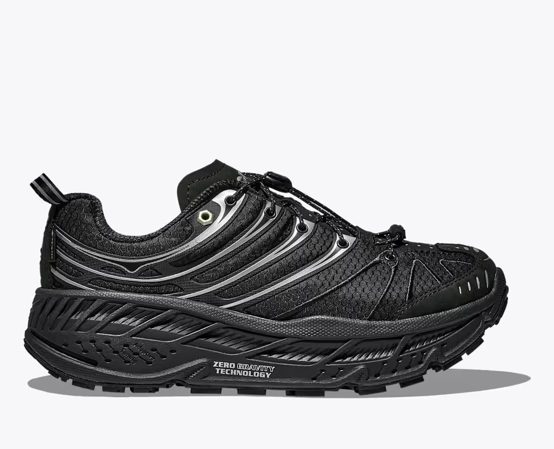 HOKA-Stinson-Evo-GTX-黑色防水厚底鞋-越野復刻