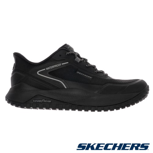 SKECHERS-BADGER-WATERPROOF-黑色厚底戶外防水運動鞋
