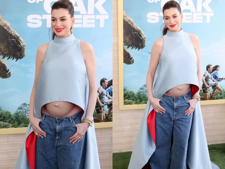 安海瑟薇 Anne Hathaway 身高 173 公分挺孕肚現身首映！網友驚嘆：「奧德修斯快回家！」