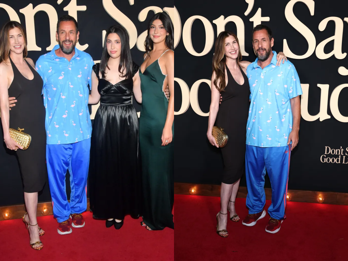 亞當山德勒 Adam Sandler 攜妻女紅毯亮相！17歲女兒桑妮首映搶鏡，翡翠綠禮服閃耀全場！