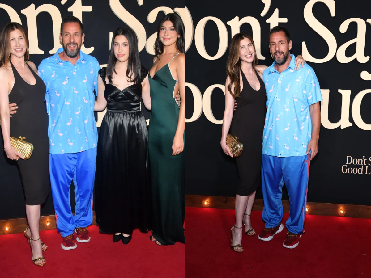 亞當山德勒 Adam Sandler 攜妻女紅毯亮相！17歲女兒桑妮首映搶鏡，翡翠綠禮服閃耀全場！