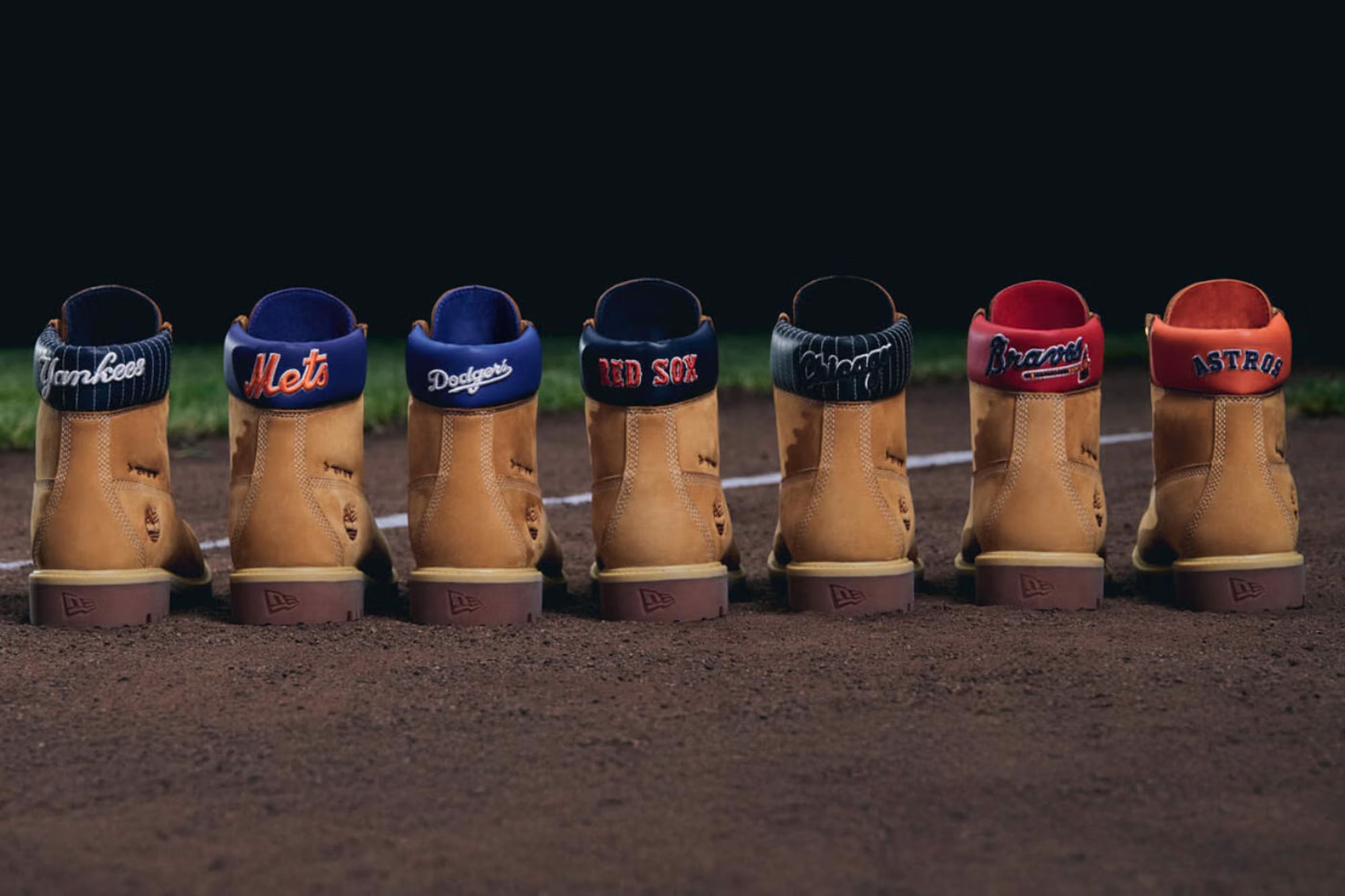 MLB x New Era x Timberland 聯名發表!道奇、洋基⋯7 隊元素注入經典黃靴!