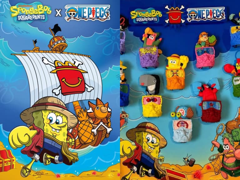 麥當勞 × 《海綿寶寶》× 《航海王》12 款聯名玩具曝光！海綿寶寶戴草帽出航、五檔魯夫造型必收！