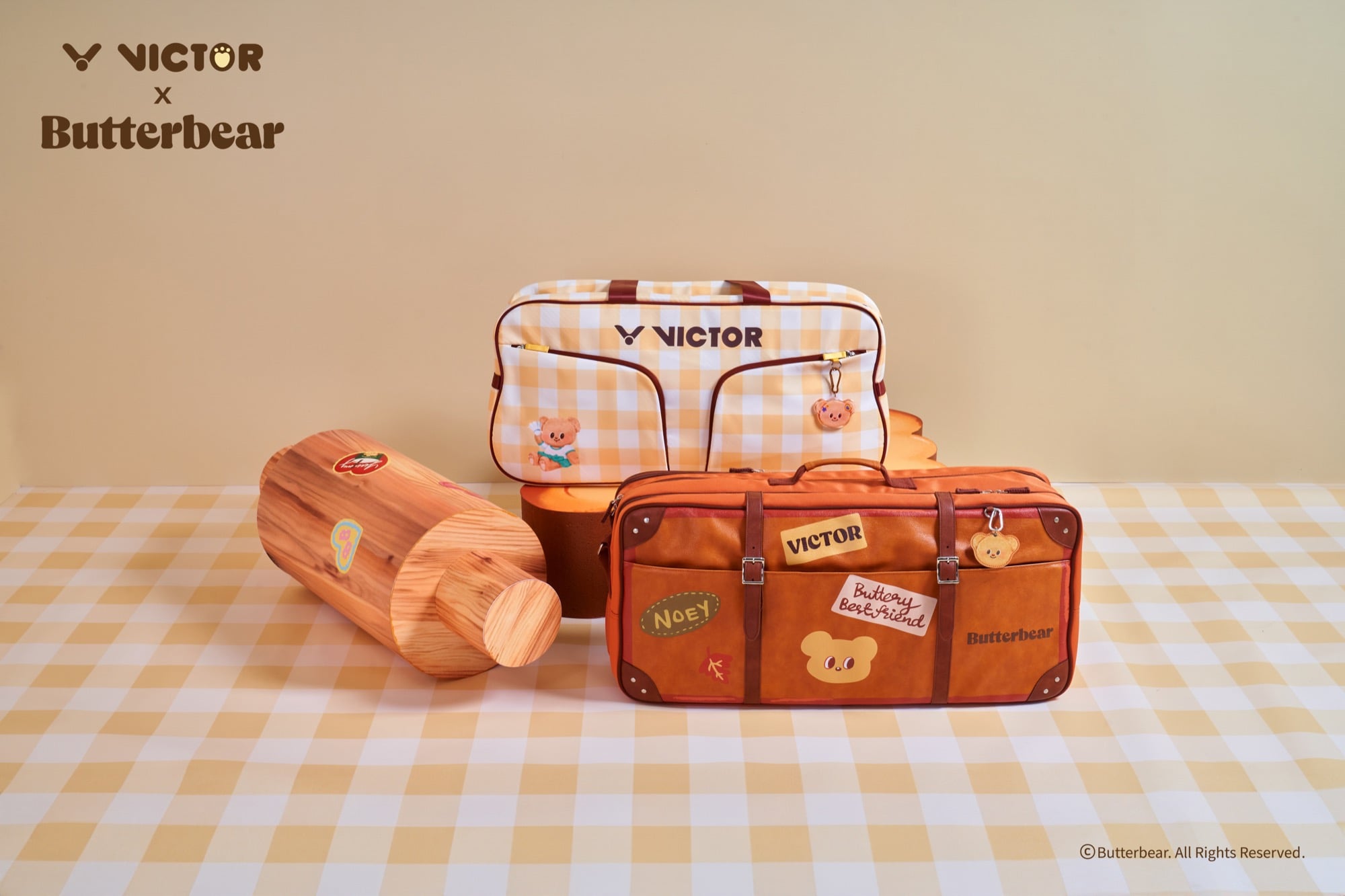VICTOR與泰國超人氣IP Butterbear夢幻聯動  VICTOR x Butterbear聯名系列登場 打造溫暖系羽球裝備