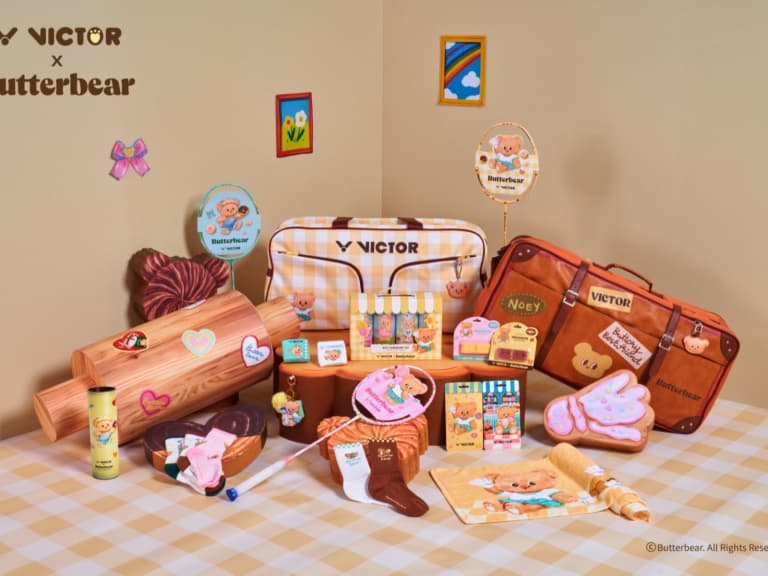 VICTOR與泰國超人氣IP Butterbear夢幻聯動  VICTOR x Butterbear聯名系列登場 打造溫暖系羽球裝備