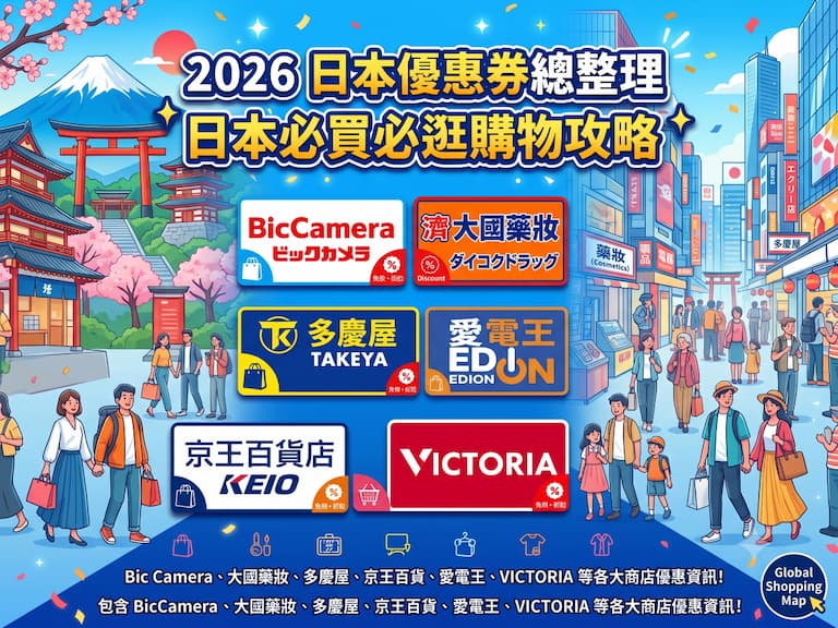 2026 日本優惠券懶人包！大國藥妝、BicCamera、多慶屋、京王百貨、愛電王、VICTORIA 折價券一次整理！