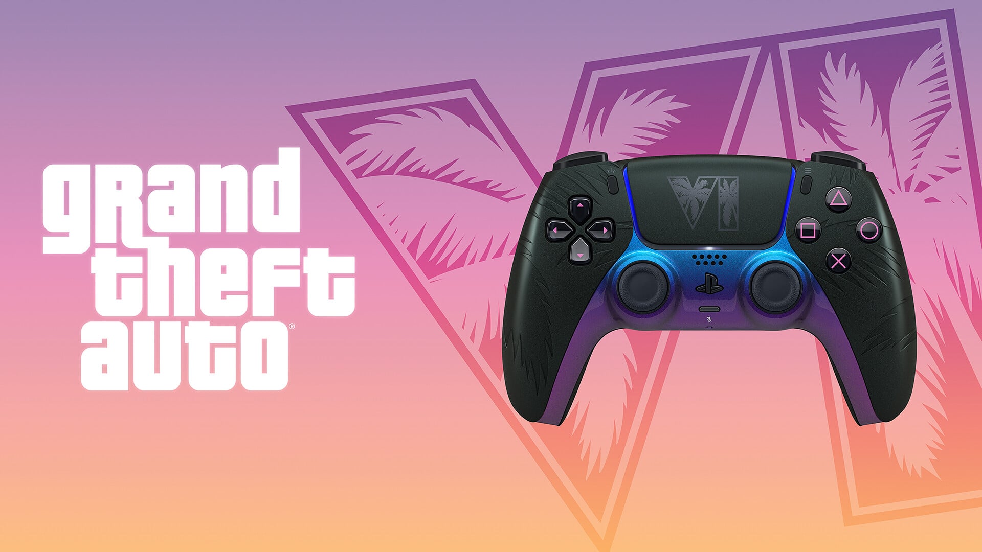 《俠盜獵車手6》限定 PS5 手把來了!Vice City 黑白雙色 DualSense 正式公開