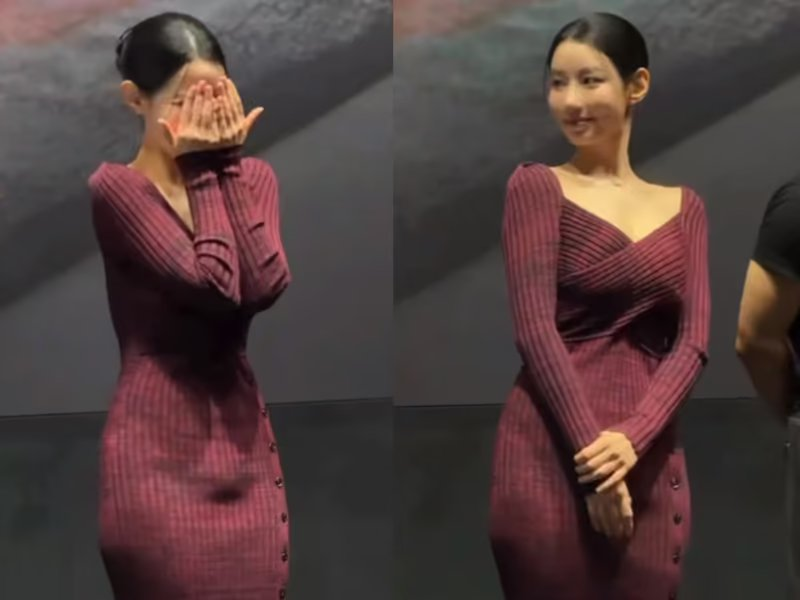 韓國女星申知原貼身洋裝「下腹凸一塊」狂遮超尷尬！網友炸鍋「造型師是黑粉嗎！」