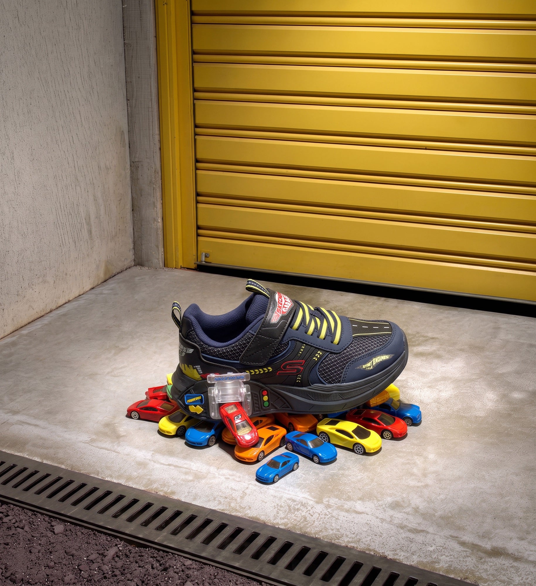 今年童鞋最狂就是它!SKECHERS「超跑車庫鞋」引擎全開 鞋底直接藏「迷你車庫」!一雙鞋開出兩部超跑、還送兩座自家車庫