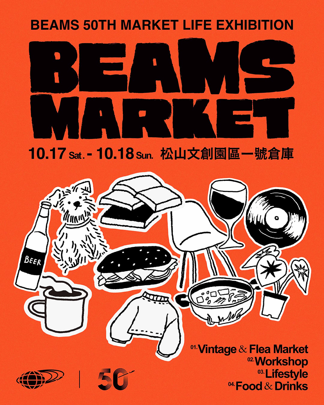 BEAMS 50 週年在台北辦市集陣容超狂！金子茂、加藤忠幸首度來台，限定商品、Vintage 戶外收藏一次看！