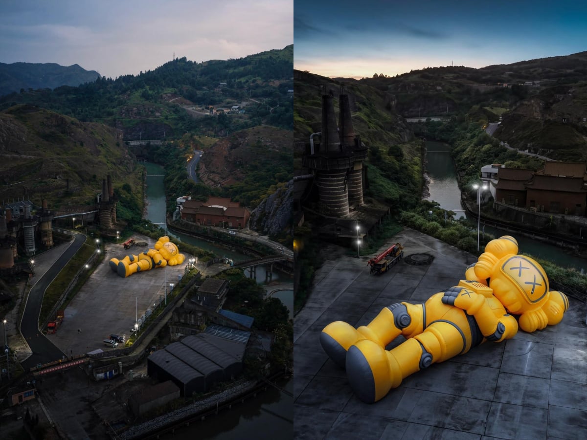 KAWS《HOLIDAY》杭州站首度機器人造型登場！30 公尺 COMPANION 西湖躺平，限定公仔、茶具組即將開賣！