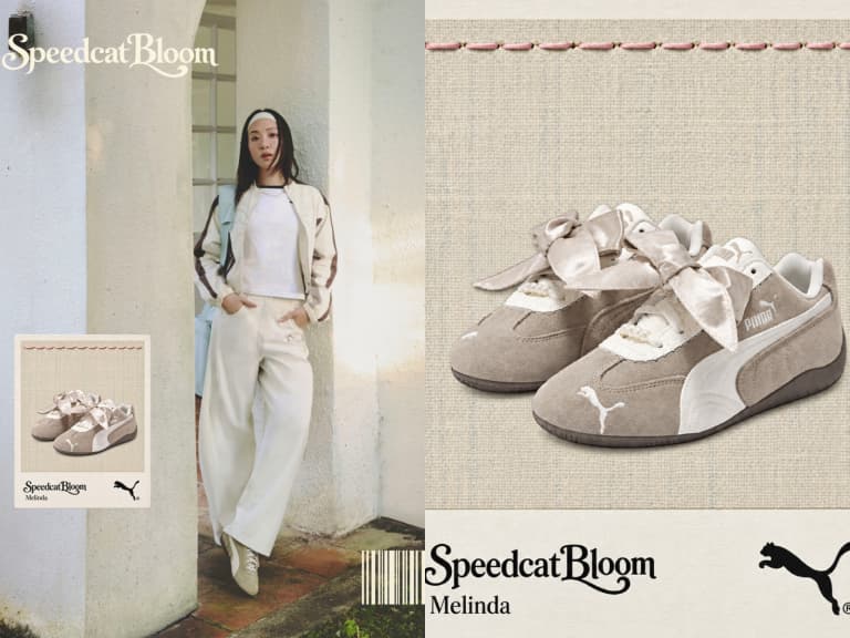 Melinda 穿 PUMA 早秋新鞋狂讚！珍珠蝴蝶結 Speedcat Bloom 甜到爆⋯大地色系穿搭公式必學！