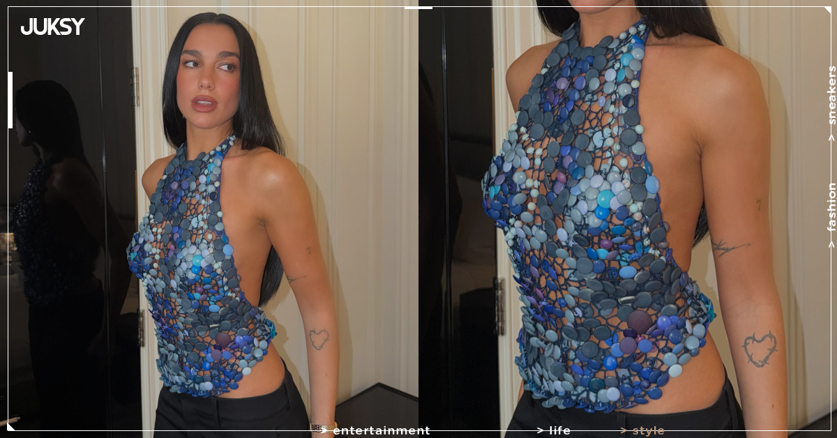 杜娃·黎波 Dua Lipa 740顆鈕扣打造上衣!倫敦街拍妹妹封她「彩虹魚」