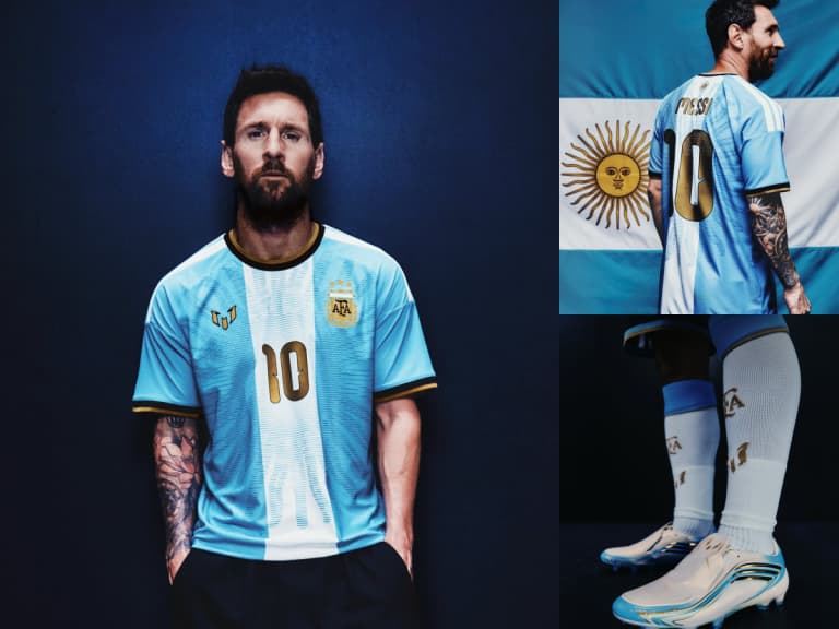 愛迪達 Adidas 為梅西 Lionel Messi 打造阿根廷代表隊謝幕戰球衣！金色番號10、五月太陽圖騰致敬傳奇