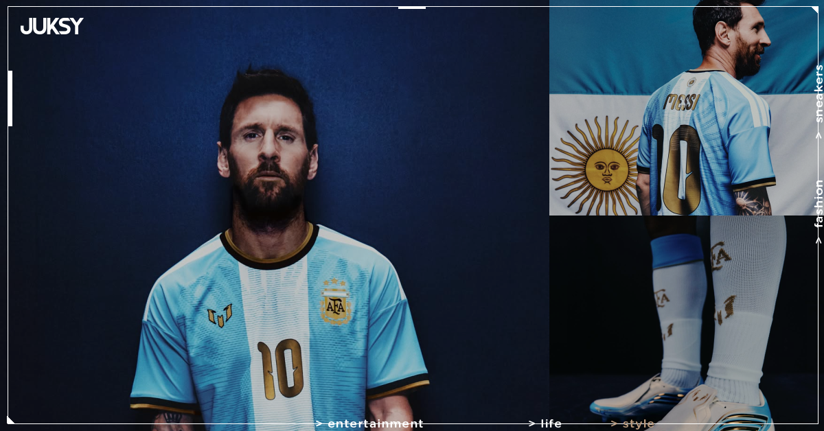 愛迪達 Adidas 為梅西 Lionel Messi 打造阿根廷代表隊謝幕戰球衣！金色番號10、五月太陽圖騰致敬傳奇