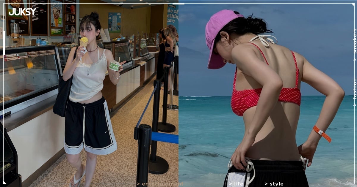 Karina 巴哈馬度假「比基尼+球褲」造型暈翻全網!Nike 球褲款式曝光「台灣也買得到」!